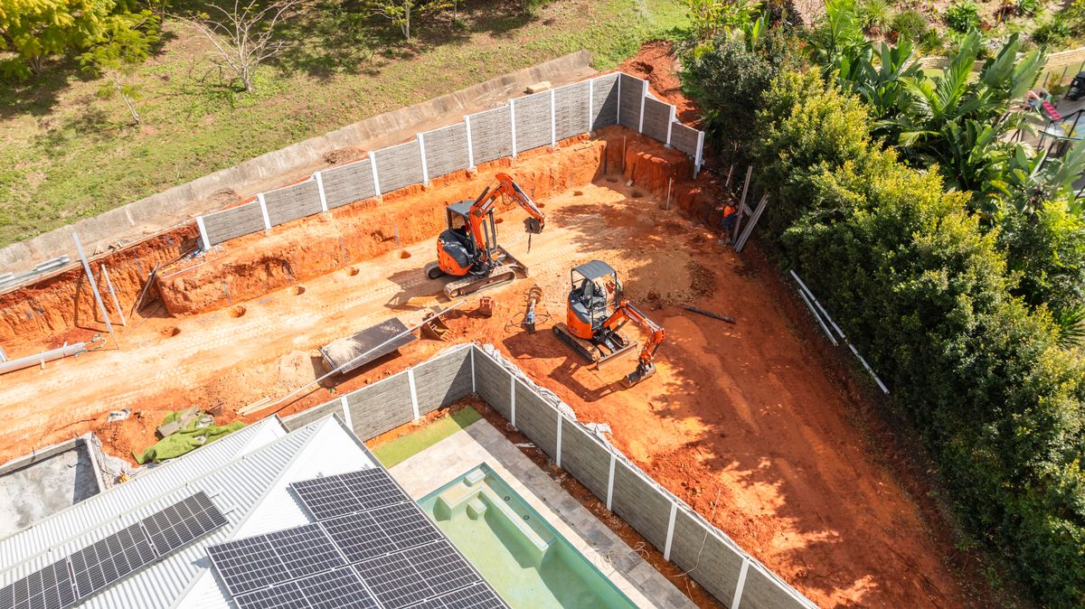 Drone view of an Evscavations site
