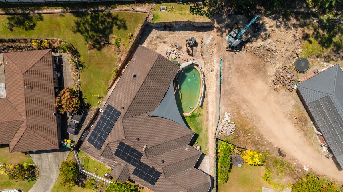 Top down drone of site works
