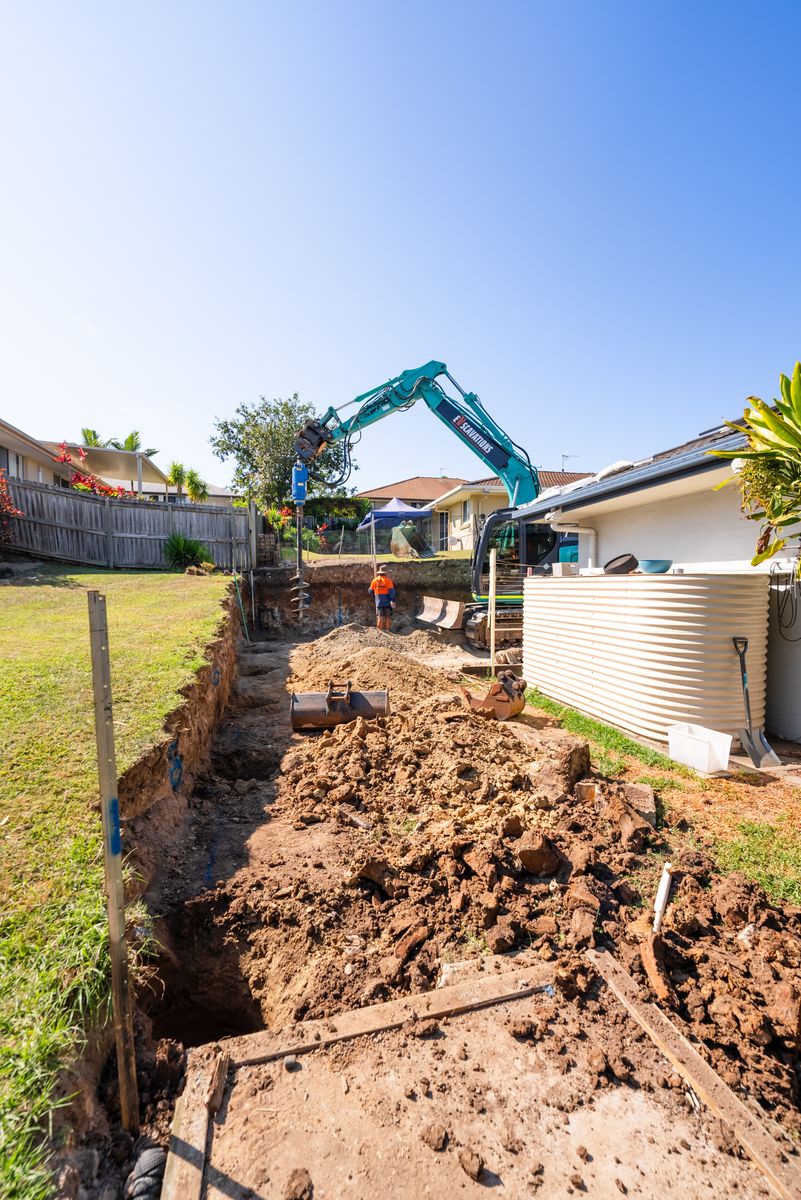 Excavation along boundary trench