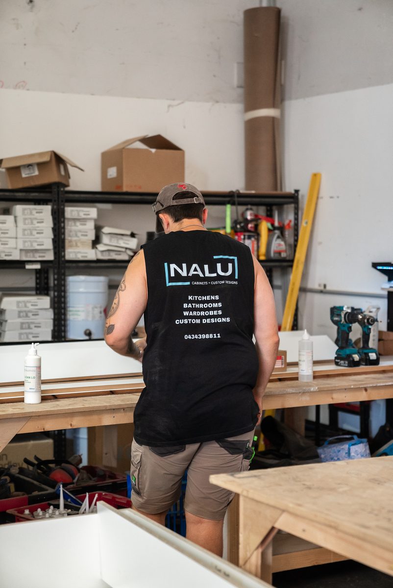 Cabinet maker at the Nalu workshop bench