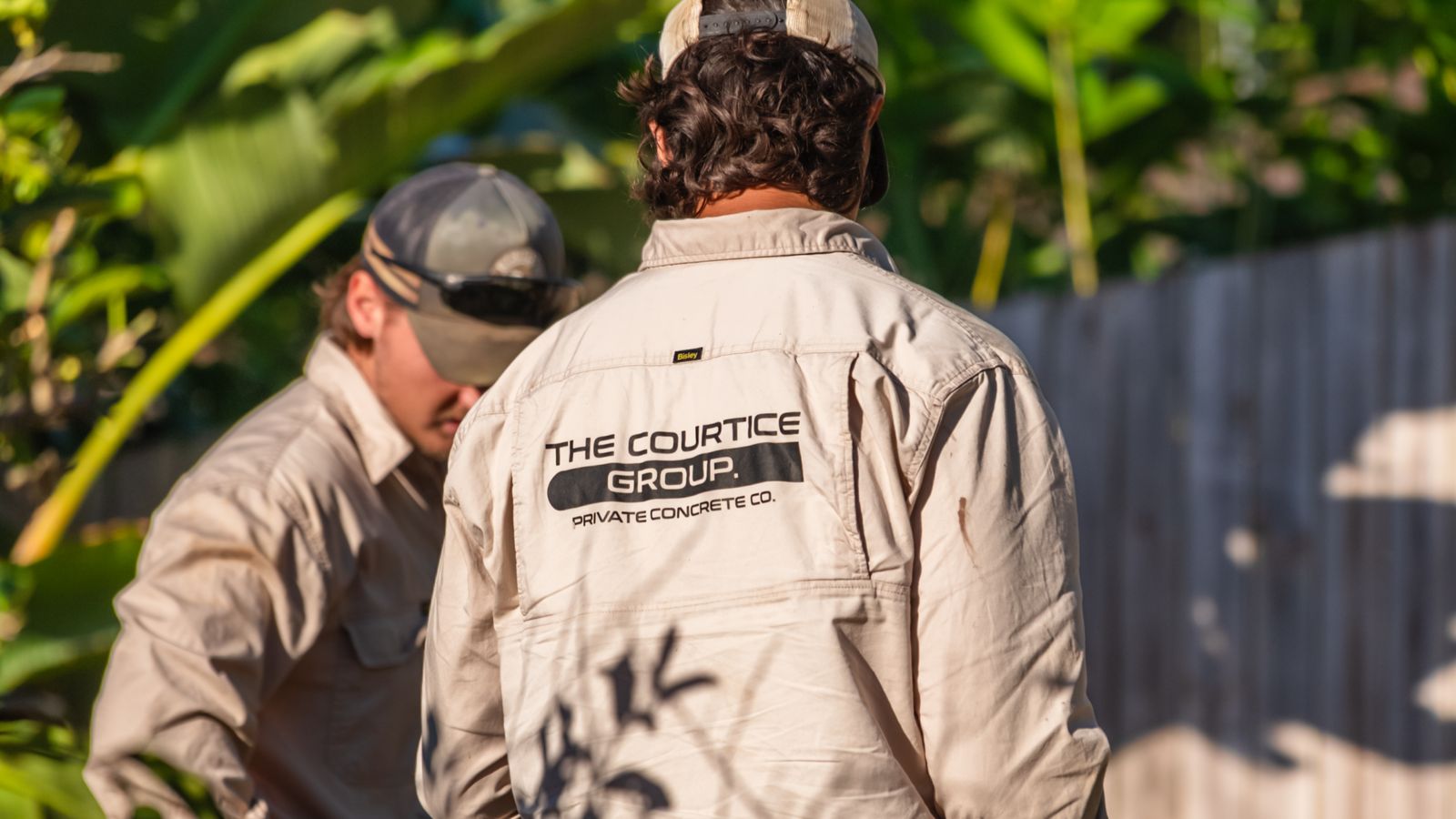 The Courtice Group crew on site in branded work shirts
